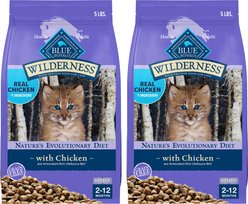 Blue Buffalo Wilderness Kitten Chicken Recipe Grain-Free Dry Cat Food, 10-lb bundle