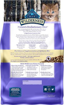 Show full view: Blue Buffalo Wilderness Kitten Chicken Recipe Grain-Free Dry Cat Food, 10-lb bundle  slide 3 of 9