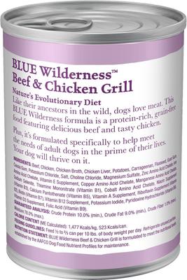 Show full view: Blue Buffalo Wilderness Large Breed Chicken Adult Dry Dog Food + Beef & Chicken Grill Canned Dog Food slide 7 of 9
