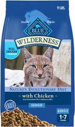 Blue Buffalo Wilderness Natures Evolutionary Diet Chicken High-Protein Grain-Free Adult Dry Cat Food, 11-lb bag