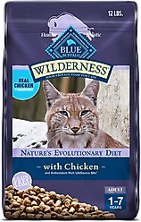 Blue Buffalo Wilderness Natures Evolutionary Diet Chicken High-Protein Grain-Free Adult Dry Cat Food, 12-lb bag