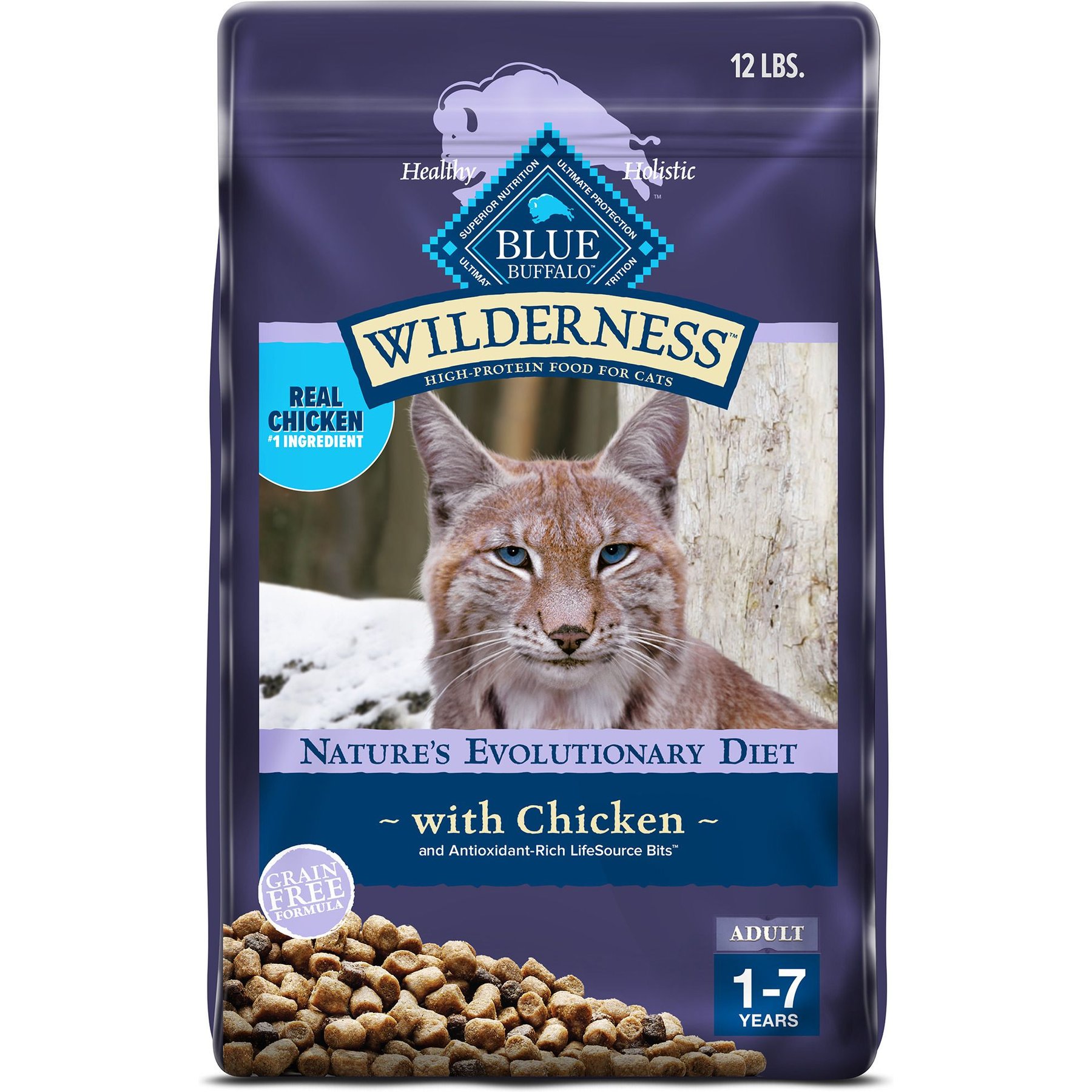 Blue Buffalo Wilderness Chicken Recipe Dry Cat Food, 12 lb