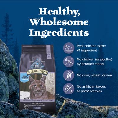 Show full view: Blue Buffalo Wilderness Natures Evolutionary Diet Chicken High-Protein Grain-Free Adult Dry Cat Food, 6-lb bag slide 7 of 12