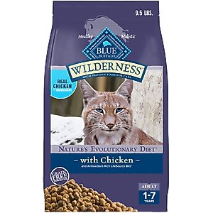 Blue Buffalo Wilderness Natures Evolutionary Diet Chicken High-Protein Grain-Free Adult Dry Cat Food, 9.5-lb bag