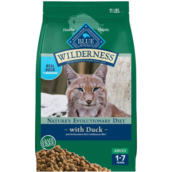 Blue Buffalo Wilderness Natures Evolutionary Diet Duck High-Protein Grain-Free Adult Dry Cat Food