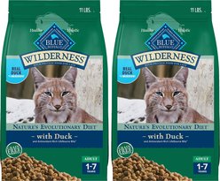 Blue Buffalo Wilderness Natures Evolutionary Diet Duck High-Protein Grain-Free Adult Dry Cat Food, 22-lb bundle