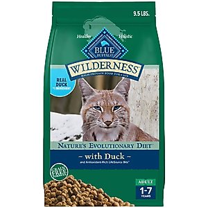 Blue Buffalo Wilderness Natures Evolutionary Diet Duck High-Protein Grain-Free Adult Dry Cat Food, 9.5-lb bag