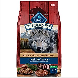 Blue Buffalo Wilderness Red Meat & Grains Rocky Mountain Recipe High-Protein Adult Dry Dog Food, 13-lb bag