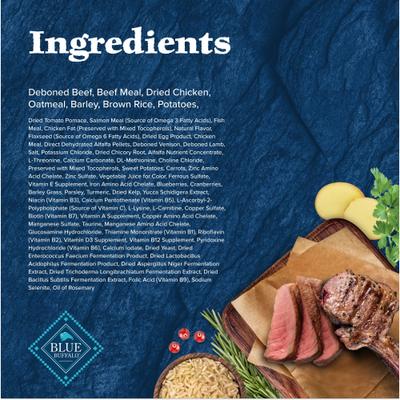 Show full view: Blue Buffalo Wilderness Red Meat & Grains Rocky Mountain Recipe High-Protein Adult Dry Dog Food, 13-lb bag slide 6 of 12