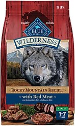 Blue Buffalo Wilderness Red Meat & Grains Rocky Mountain Recipe High-Protein Adult Dry Dog Food, 22-lb bag