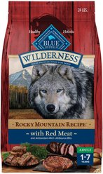 Blue Buffalo Wilderness Red Meat & Grains Rocky Mountain Recipe High-Protein Adult Dry Dog Food, 24-lb bag