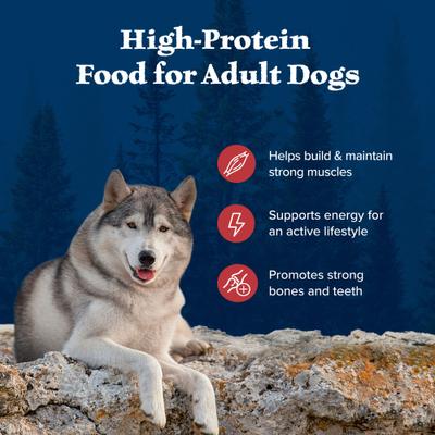 Show full view: Blue Buffalo Wilderness Red Meat & Grains Rocky Mountain Recipe High-Protein Adult Dry Dog Food, 28-lb bag slide 5 of 12