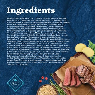 Show full view: Blue Buffalo Wilderness Red Meat & Grains Rocky Mountain Recipe High-Protein Adult Dry Dog Food, 28-lb bag slide 6 of 12