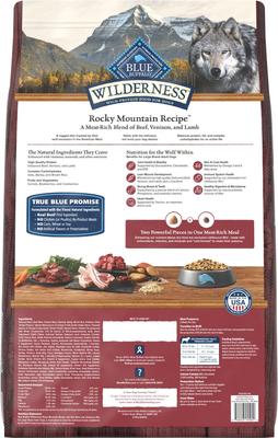 Show full view: Blue Buffalo Wilderness Red Meat & Grains Rocky Mountain Recipe High-Protein Large Breed Adult Dry Dog Food, 22-lb bag slide 3 of 11
