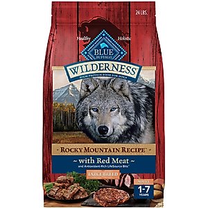 Blue Buffalo Wilderness Red Meat & Grains Rocky Mountain Recipe High-Protein Large Breed Adult Dry Dog Food, 24-lb bag