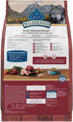 Show full view: Blue Buffalo Wilderness Red Meat & Grains Rocky Mountain Recipe High-Protein Large Breed Adult Dry Dog Food, 28-lb bag slide 3 of 12