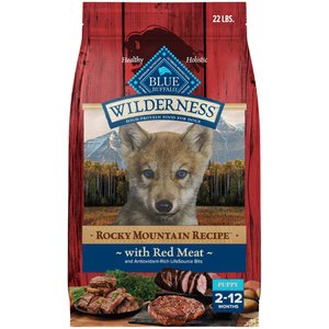 Blue Buffalo Wilderness Red Meat & Grains Rocky Mountain Recipe High-Protein Puppy Dry Dog Food, 22-lb bag