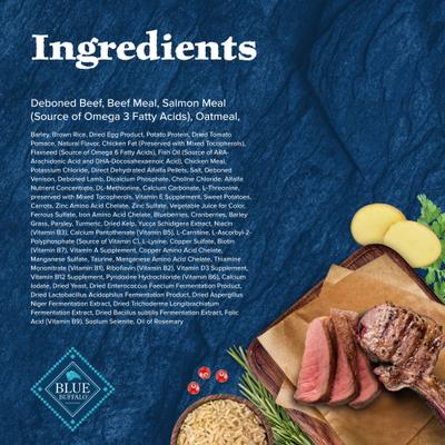 Show full view: Blue Buffalo Wilderness Red Meat & Grains Rocky Mountain Recipe High-Protein Puppy Dry Dog Food, 24-lb bag slide 6 of 12