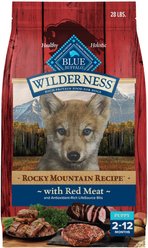 Blue Buffalo Wilderness Red Meat & Grains Rocky Mountain Recipe High-Protein Puppy Dry Dog Food, 28-lb bag