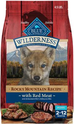 Blue Buffalo Wilderness Rocky Mountain Recipe Puppy High Protein Natural Red Meat & Grain Dry Dog Food