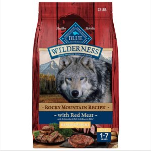 Blue Buffalo Wilderness Red Meat Rocky Mountain Recipe High-Protein Healthy Weight Adult Dry Dog Food, 22-lb bag