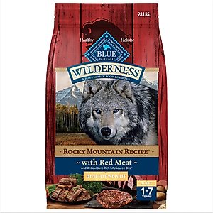 Blue Buffalo Wilderness Red Meat Rocky Mountain Recipe High-Protein Healthy Weight Adult Dry Dog Food, 28-lb bag