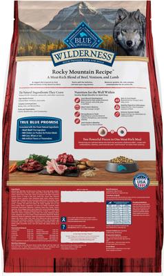 Show full view: Blue Buffalo Wilderness Red Meat Rocky Mountain Recipe High-Protein Healthy Weight Adult Dry Dog Food, 28-lb bag slide 3 of 12