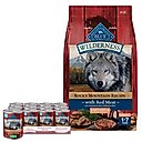 Blue Buffalo Wilderness RMR Red Meat Large Breed Dry Food + Rocky Mountain Recipe Red Meat Dinner Canned Dog Food