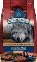 Blue Buffalo Wilderness RMR Red Meat Large Breed Dry Food + Rocky Mountain Recipe Red Meat Dinner Canned Dog Food slide 2 of 9