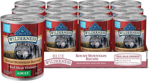 Show full view: Blue Buffalo Wilderness RMR Red Meat Large Breed Dry Food + Rocky Mountain Recipe Red Meat Dinner Canned Dog Food slide 6 of 10