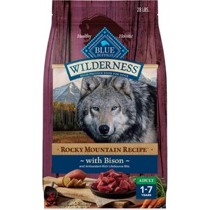 Blue Buffalo Wilderness Rocky Mountain Recipe Adult High-Protein Wholesome Grains & Bison Dry Dog Food, 28-lb bag
