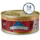 Blue Buffalo Wilderness Rocky Mountain Recipe Adult Red Meat Feast Chicken-Free Grain-Free Pate Wet Cat Food, 5.5-oz can, 24 count