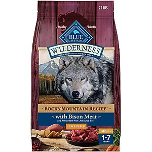 Blue Buffalo Wilderness Rocky Mountain Recipe Large Breed Adult High Protein Natural Bison & Grain Dry Dog Food, 22-lb bag