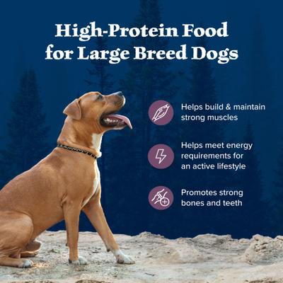 Show full view: Blue Buffalo Wilderness Rocky Mountain Recipe Large Breed Adult High Protein Natural Bison & Grain Dry Dog Food, 22-lb bag slide 4 of 10