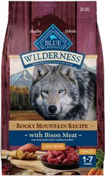 Blue Buffalo Wilderness Rocky Mountain Recipe Large Breed Adult High Protein Natural Bison & Grain Dry Dog Food, 28-lb bag