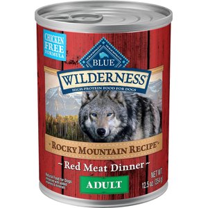 Blue Buffalo Wilderness Rocky Mountain Recipe Red Meat Dinner Adult Grain-Free Canned Dog Food, 12.5-oz, case of 12