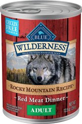 Blue Buffalo Wilderness Rocky Mountain Recipe Red Meat Dinner Adult Grain-Free Canned Dog Food, 12.5-oz can, bundle of 24 