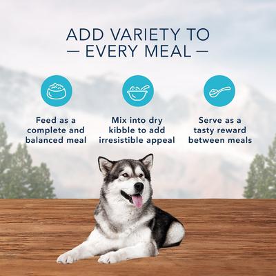 Show full view: Blue Buffalo Wilderness Rocky Mountain Recipe Red Meat Dinner Adult Grain-Free Canned Dog Food, 12.5-oz can, bundle of 24  slide 5 of 9