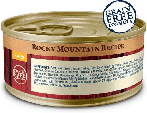 Show full view: Blue Buffalo Wilderness Rocky Mountain Recipe Red Meat in Tasty Gravy Chicken-Free Grain-Free Flaked Wet Cat Food, 5.5-oz can, 24 count slide 3 of 12