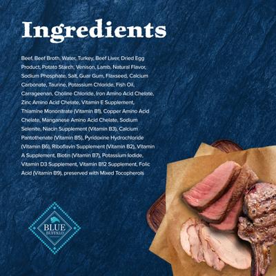 Show full view: Blue Buffalo Wilderness Rocky Mountain Recipe Red Meat in Tasty Gravy Chicken-Free Grain-Free Flaked Wet Cat Food, 5.5-oz can, 24 count slide 6 of 12