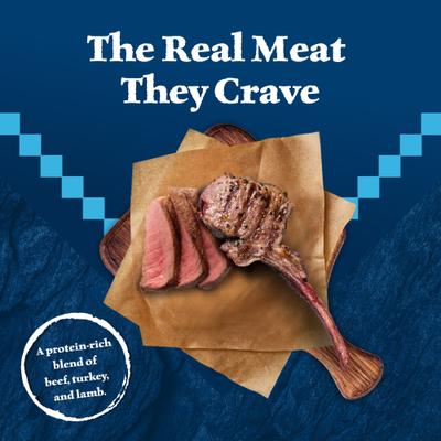 Show full view: Blue Buffalo Wilderness Rocky Mountain Recipe Senior High-Protein & Grain-Free Red Meat Recipe Wet Dog Food, 12.5-oz can, 12 count slide 4 of 12