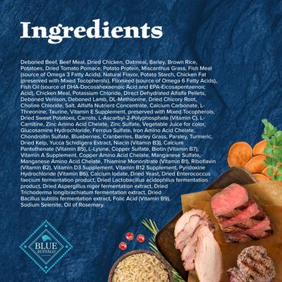 Show full view: Blue Buffalo Wilderness Rocky Mountain Recipe Senior High Protein Natural Red Meat & Grain Dry Dog Food, 22-lb bag slide 6 of 12