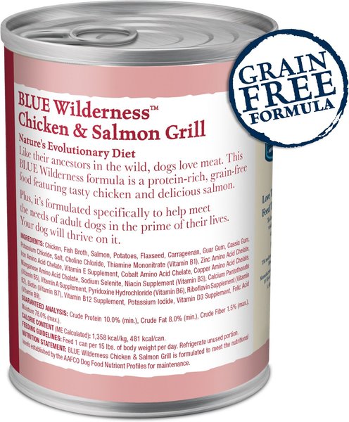 Blue Buffalo Wilderness Salmon & Chicken High-Protein Grain-Free Adult Canned Dog Food