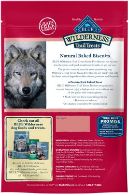Show full view: Blue Buffalo Wilderness Salmon Dry Food + Trail Treats Salmon Biscuits Dog Treats slide 7 of 10
