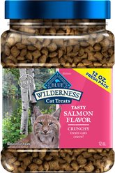 Blue Buffalo Wilderness Salmon Formula Crunchy Grain-Free Cat Treats, 12-oz tub slide 1 of 9