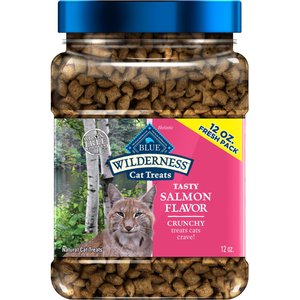 Blue Buffalo Wilderness Salmon Formula Crunchy Grain-Free Cat Treats, 12-oz tub
