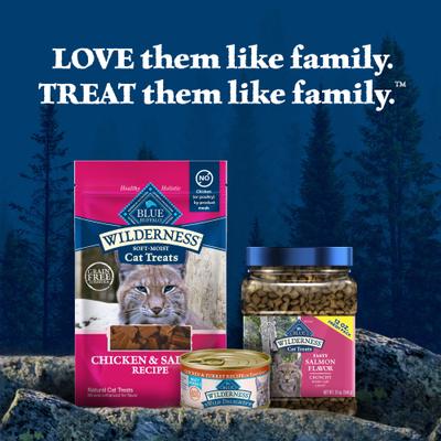 Show full view: Blue Buffalo Wilderness Salmon Formula Crunchy Grain-Free Cat Treats, 12-oz tub slide 9 of 12