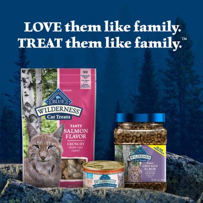 Show full view: Blue Buffalo Wilderness Salmon Formula Crunchy Grain-Free Cat Treats, 2-oz bag slide 9 of 12
