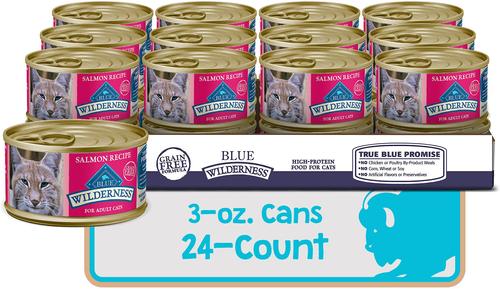 Show full view: Blue Buffalo Wilderness Salmon Grain-Free Canned Cat Food, 3-oz, case of 24 slide 3 of 10