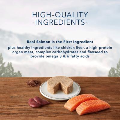 Show full view: Blue Buffalo Wilderness Salmon Grain-Free Canned Cat Food, 3-oz, case of 24 slide 5 of 10